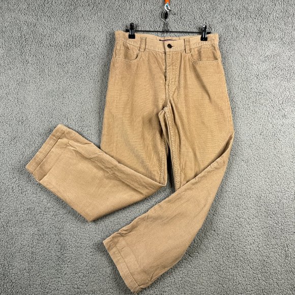 Vineyard Vines Pants Womens Size 14 Light Brown Corduroy Slim Fit Straight Leg - Picture 1 of 12